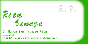 rita vincze business card